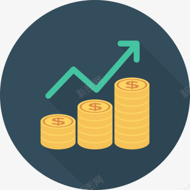 增长银行和金融5循环图标图标