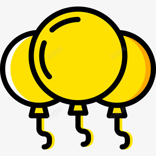 气球派对31黄色图标svg_新图网 https://ixintu.com 气球 派对31 黄色