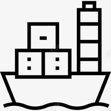 船舶全球物流8直线型图标图标