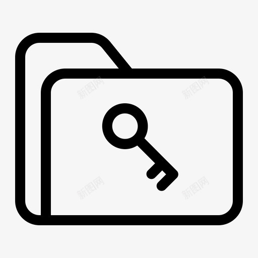 文件夹密钥多媒体图标svg_新图网 https://ixintu.com 多媒体 存储 密钥 文件夹