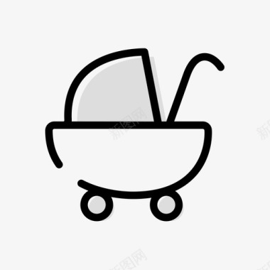 母婴，婴儿车图标
