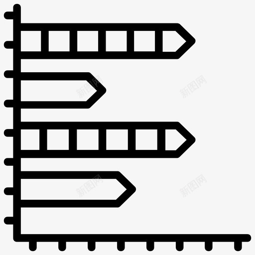 水平图分析业务绩效图标svg_新图网 https://ixintu.com 业务绩效 仪表板 分析 数据可视化 数据可视化线图标 水平图