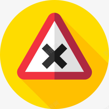 警告交通标志7平坦图标图标