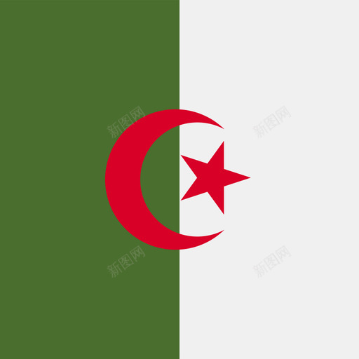 阿尔及利亚方形国家简单旗帜图标svg_新图网 https://ixintu.com 方形国家简单旗帜 阿尔及利亚