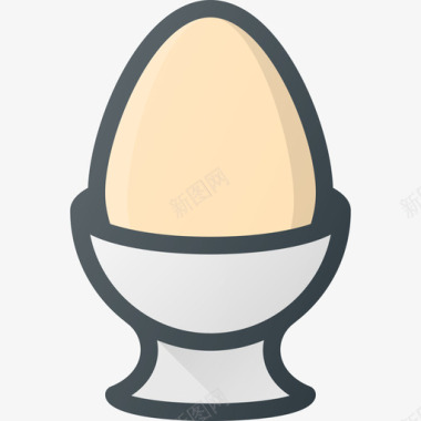 鸡蛋食物42线形颜色图标图标