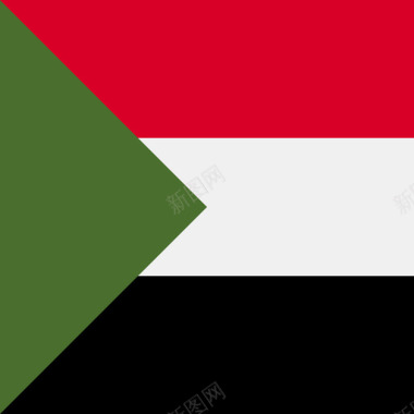 苏丹方形国家简单的旗帜图标图标