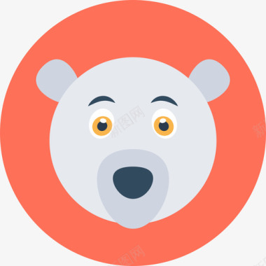 北极熊动物33圆形图标图标