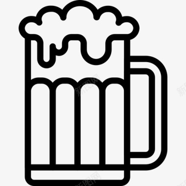 啤酒厨房用品3线性图标图标