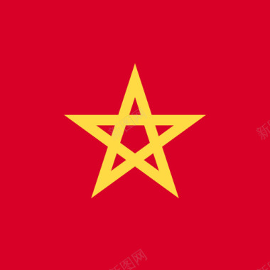 摩洛哥方形国家简单旗帜图标图标