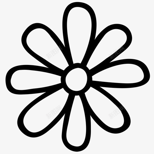 雏菊花朵手绘图标svg_新图网 https://ixintu.com 手绘 涂鸦自然 线条 花朵 雏菊