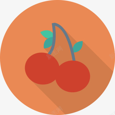樱桃食品和饮料22圆形图标图标