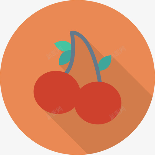 樱桃食品和饮料22圆形图标svg_新图网 https://ixintu.com 圆形 樱桃 食品和饮料22