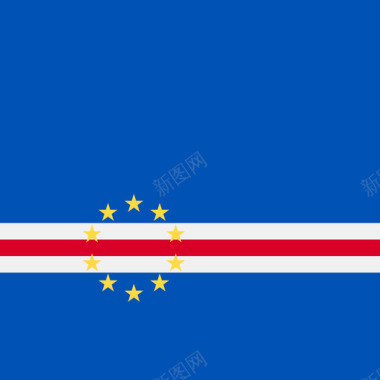 佛得角方形国家简单旗帜图标图标