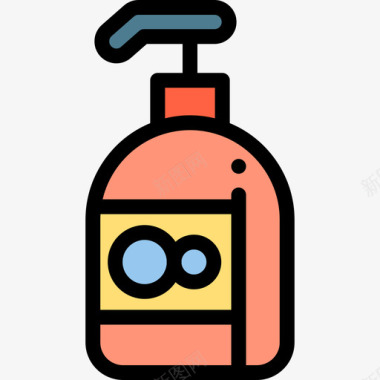 液体肥皂兽医线性颜色图标图标