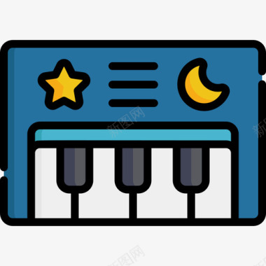 钢琴玩具17线性颜色图标图标