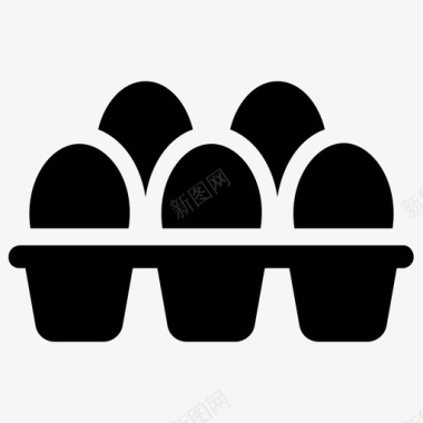 鸡蛋托盘早餐鸡蛋纸盒图标图标