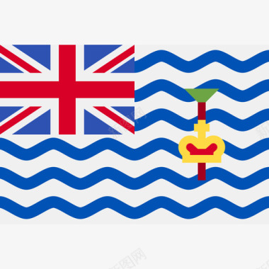 英属印度洋领土长方形国家简旗图标图标