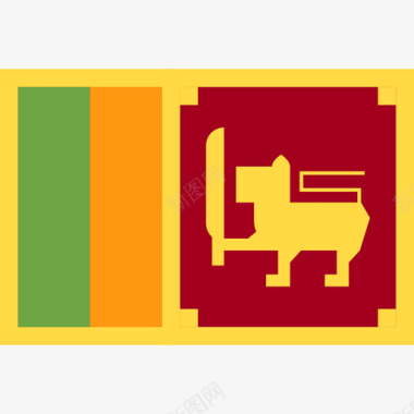 斯里兰卡长方形国家简旗图标图标