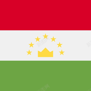 塔吉克斯坦方形国家简单旗帜图标图标
