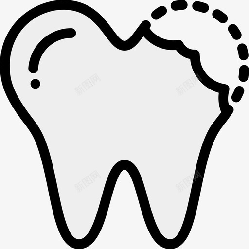 断牙牙齿护理4线状颜色图标svg_新图网 https://ixintu.com 断牙 牙齿护理4 线状颜色