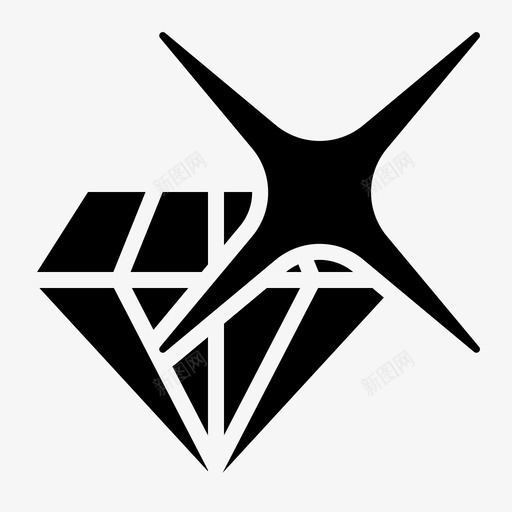 钻石银行宝石图标svg_新图网 https://ixintu.com 宝石 金钱和银行 钻石 银行 闪光 闪烁