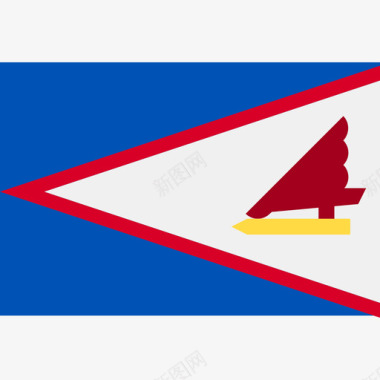 美属萨摩亚长方形国家简单旗帜图标图标
