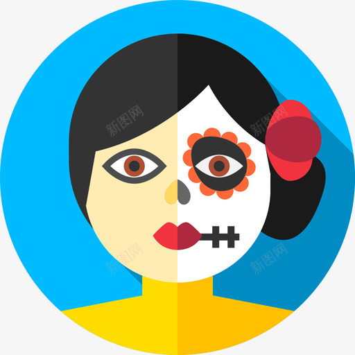 Makeup死亡日Flat图标svg_新图网 https://ixintu.com Flat Makeup 死亡日