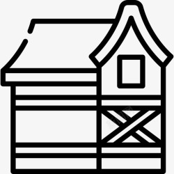 中世纪房屋中世纪房屋房屋类型3线性图标高清图片