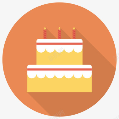 生日蛋糕购物电子商务循环图标图标