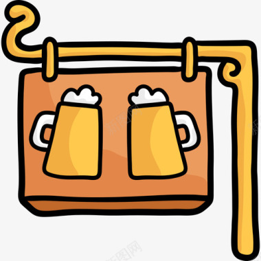 酒吧啤酒节11彩色图标图标