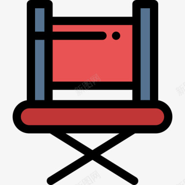椅子烧烤派对4线性颜色图标图标