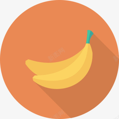 香蕉食品和饮料22圆形图标图标