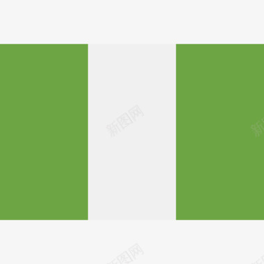 尼日利亚长方形国家简单旗图标图标