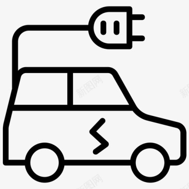 电动汽车汽车技术混合动力汽车图标图标