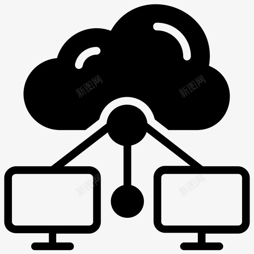 云系统云计算云托管图标svg_新图网 https://ixintu.com 云托管 云托管字形图标 云服务器 云系统 云网络 云计算 计算机