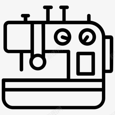缝纫机电机缝纫机和针线图标图标