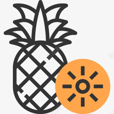 菠萝夏威夷8黄阴影图标图标