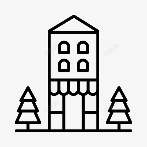 商店公寓建筑物图标svg_新图网 https://ixintu.com 住宅 公寓 商店 城镇 建筑物 房屋