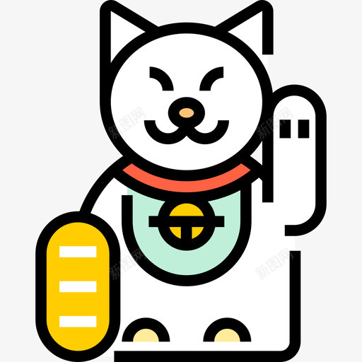 Maneki日本16线性颜色图标svg_新图网 https://ixintu.com Maneki 日本16 线性颜色