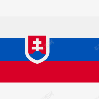 斯洛伐克长方形国家简单旗图标图标
