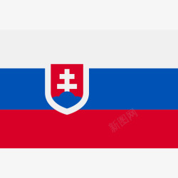 长方形旗斯洛伐克长方形国家简单旗图标高清图片