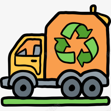 垃圾车生态46彩色图标图标