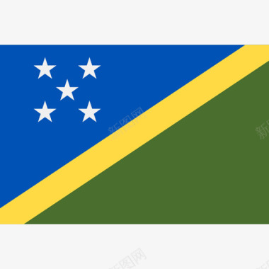 所罗门群岛长方形国家简旗图标图标