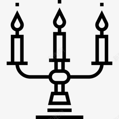 烛台复古装饰7线性图标图标