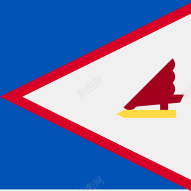 美属萨摩亚方形国家简单旗帜图标图标