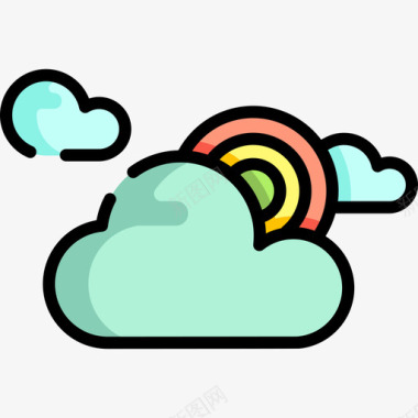 彩虹天气73线性颜色图标图标