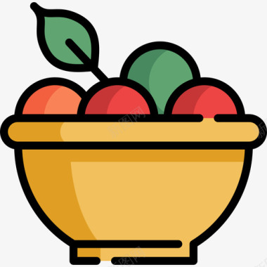 水果感恩节19线形颜色图标图标