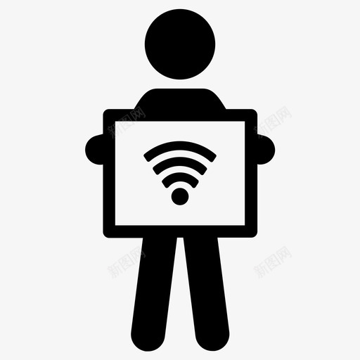 wifi免费wifi互联网图标svg_新图网 https://ixintu.com wifi wifi信号 wifi这里 互联网 人们举着招牌横幅 免费wifi