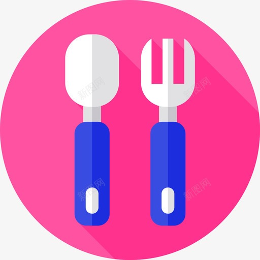 勺子和叉子婴儿淋浴25平的图标svg_新图网 https://ixintu.com 勺子和叉子 婴儿淋浴25 平的