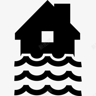 洪水灾害自然灾害图标图标